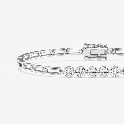 Round Lab Grown Diamond Adjustable Five Stone Bracelet