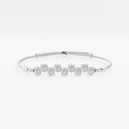 Princess Lab Grown Diamond Stagger Nine Stone Bolo Bracelet