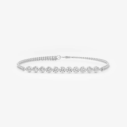 Round Lab Grown Diamond Chain Bracelet