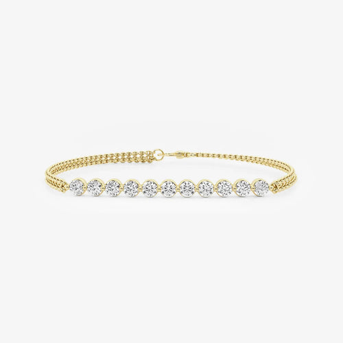 Round Lab Grown Diamond Chain Bracelet