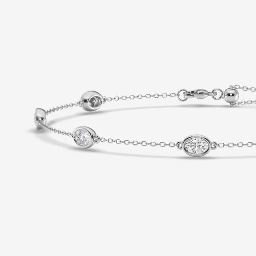 Oval Lab Grown Diamond Anklet