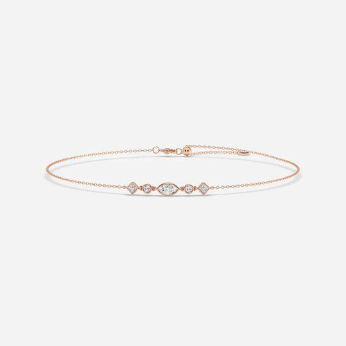 Multi-Shape Lab Grown Diamond Anklet