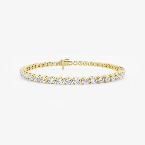 Round Lab Grown Diamond Three Prong Tennis Bracelet