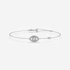 Round Lab Grown Diamond Evil Eye Anklet