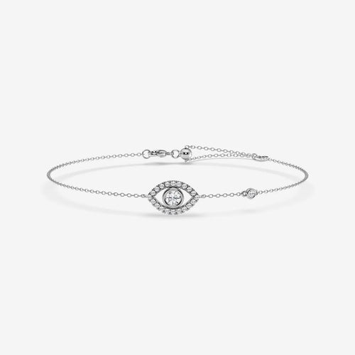 Round Lab Grown Diamond Evil Eye Anklet