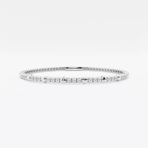 Round Lab Grown Diamond Flex Bangle Bracelet