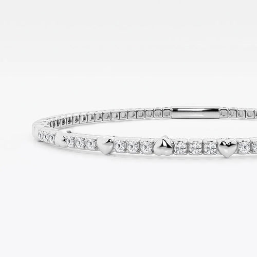 Round Lab Grown Diamond Flex Bangle Bracelet