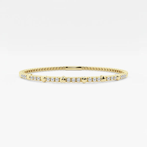 Round Lab Grown Diamond Flex Bangle Bracelet