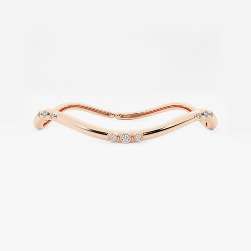 Round Lab Grown Diamond Wavy Bangle Bracelet