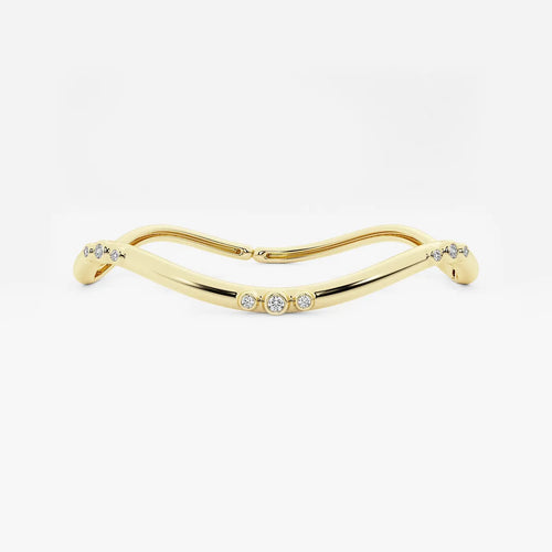 Round Lab Grown Diamond Wavy Bangle Bracelet