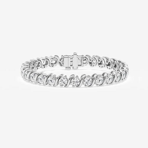 Round Lab Grown Diamond "S" Tennis Bracelet