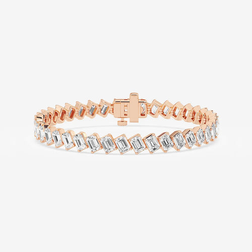 Emerald Lab Grown Diamond Diagonal Tennis Bracelet