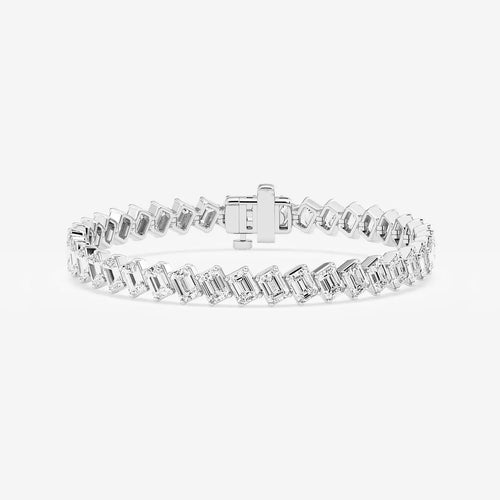 Emerald Lab Grown Diamond Diagonal Tennis Bracelet
