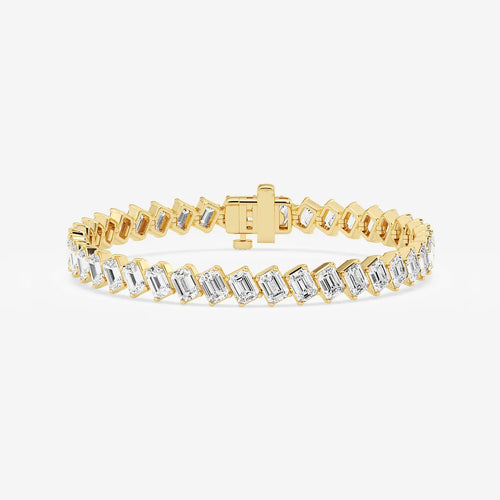 Emerald Lab Grown Diamond Diagonal Tennis Bracelet