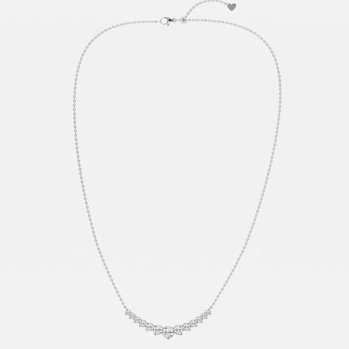 Round Lab Grown Diamond Thirteen Stone Demi Eternity Necklace