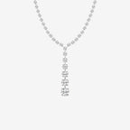 Round Lab Grown Diamond Lariat Tennis Necklace