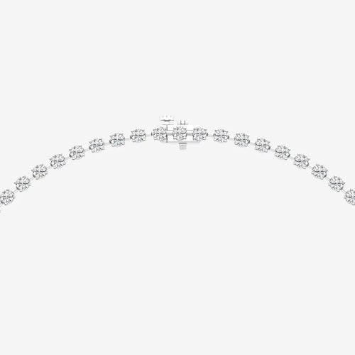 Round Lab Grown Diamond Lariat Tennis Necklace