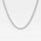 Round Lab Grown Diamond Multi row Tennis Necklace