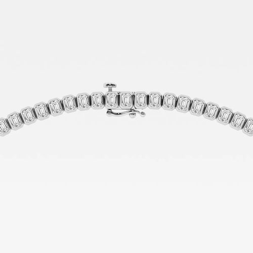 Emerald Lab Grown Diamond Graduated Bezel Set Tennis Necklace