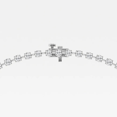 Round Lab Grown Diamond Lariat Tennis Necklace