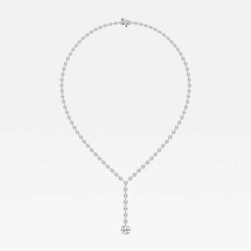 Round Lab Grown Diamond Lariat Tennis Necklace