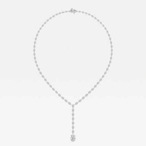 Pear Lab Grown Diamond Lariat Tennis Necklace