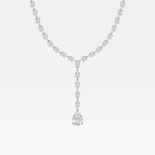 Pear Lab Grown Diamond Lariat Tennis Necklace