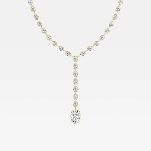 Oval Lab Grown Diamond Lariat Tennis Necklace