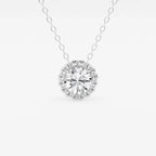Round Lab Grown Diamond Halo Pendant with Adjustable Chain