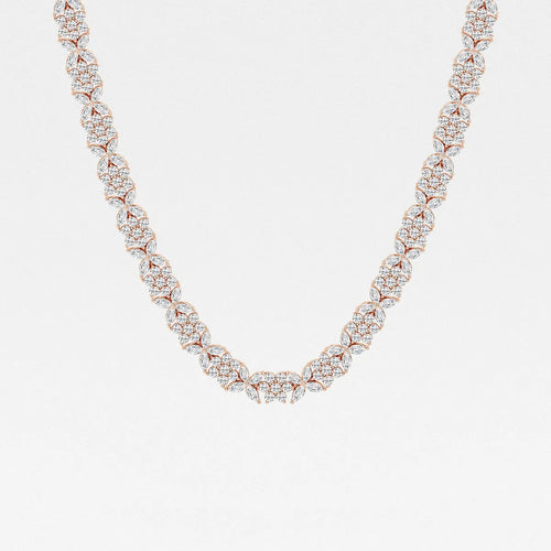 Marquise Lab Grown Diamond Floral Tennis Necklace