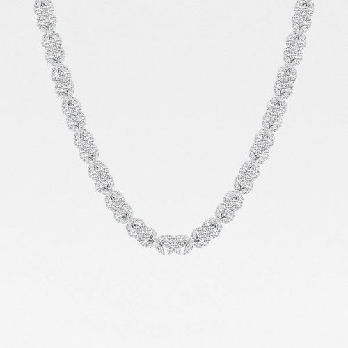 Marquise Lab Grown Diamond Floral Tennis Necklace