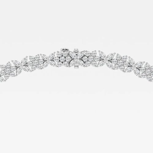 Marquise Lab Grown Diamond Floral Tennis Necklace