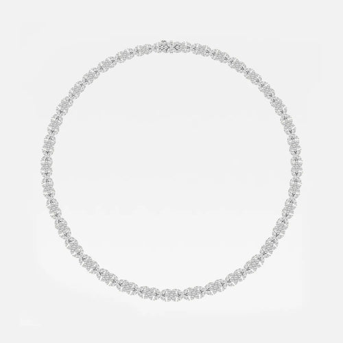 Marquise Lab Grown Diamond Floral Tennis Necklace