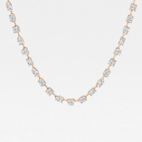 Multi-Shape Lab Grown Diamond Tennis Necklace