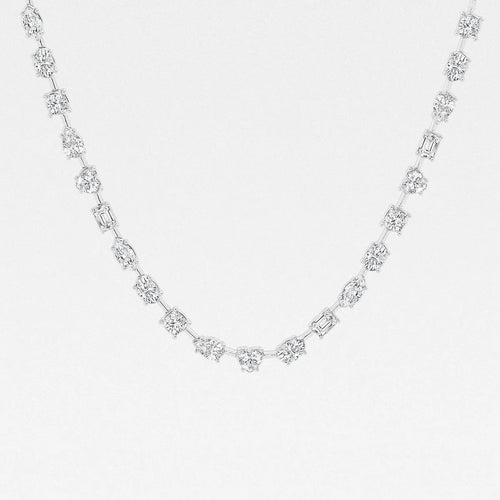 Multi-Shape Lab Grown Diamond Tennis Necklace