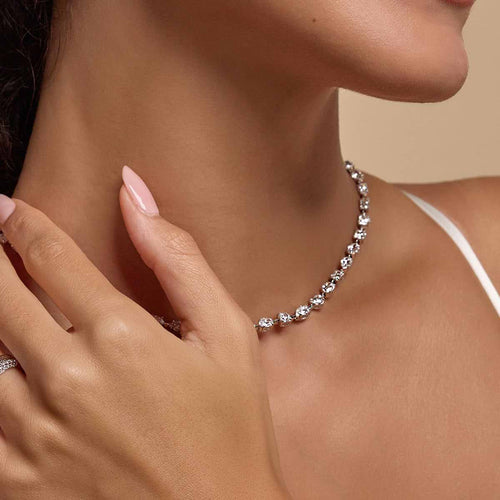 Multi-Shape Lab Grown Diamond Tennis Necklace