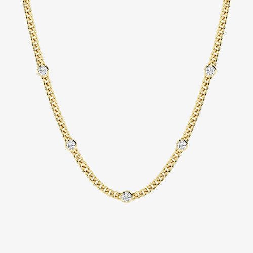 Round Lab Grown Diamond Station Necklace