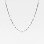 Radiant Lab Grown Diamond Station Tennis Necklace 14K Rose Gold