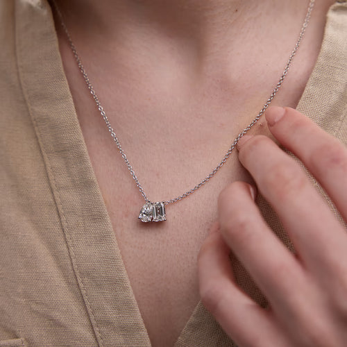 Toi Et Moi Emerald and Round Pendant