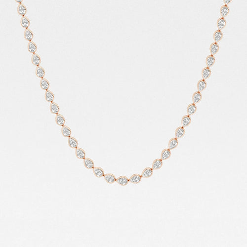 Pear Lab Grown Diamond East West Bezel Set Tennis Necklace