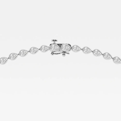 Pear Lab Grown Diamond East West Bezel Set Tennis Necklace