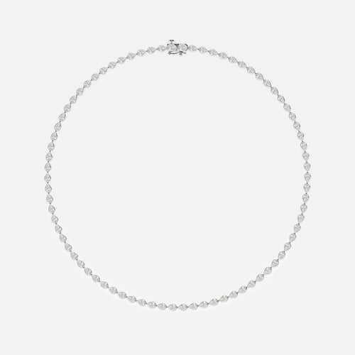 Pear Lab Grown Diamond East West Bezel Set Tennis Necklace