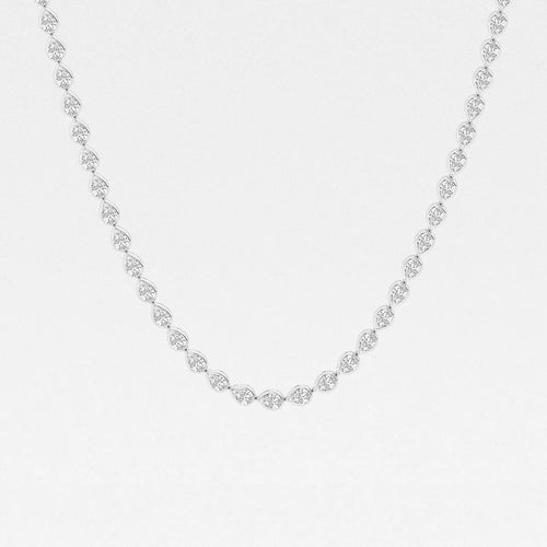 Pear Lab Grown Diamond East West Bezel Set Tennis Necklace