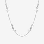 Round Lab Grown Diamond Station Necklace