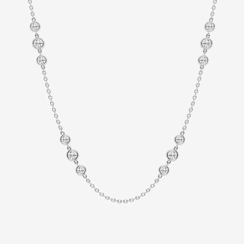 Round Lab Grown Diamond Station Necklace