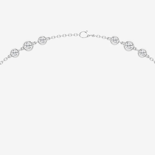 Round Lab Grown Diamond Station Necklace