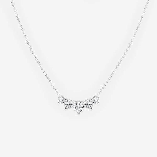 Round Lab Grown Diamond Five Stone Demi Eternity Necklace
