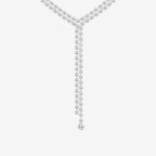 Round Lab Grown Diamond Double Row Lariat Necklace