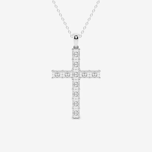 Radiant Lab Grown Diamond Cross Pendant