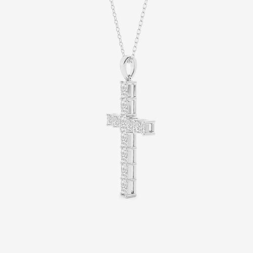 Radiant Lab Grown Diamond Cross Pendant